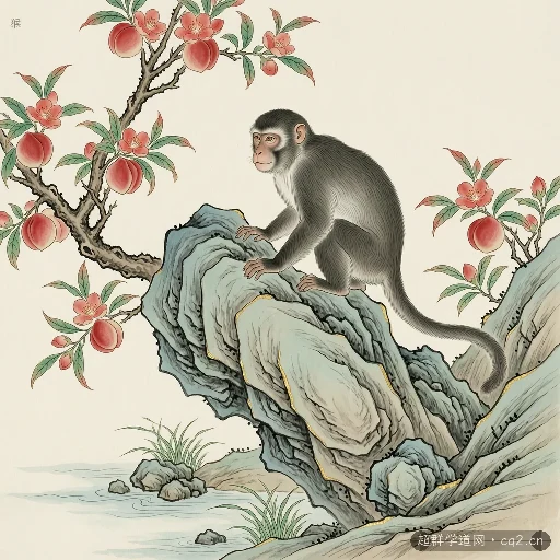 生肖猴意境图