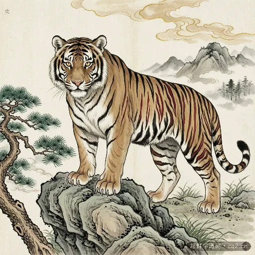 生肖虎意境图