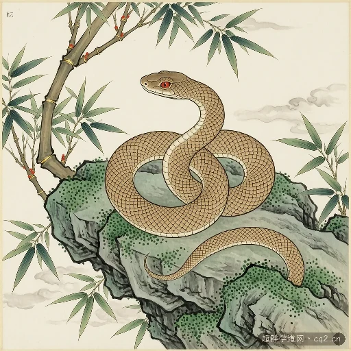 生肖蛇意境图